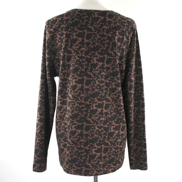 Peruvian Connection Berkshire Tee Tan Brown Vining Floral Long Sleeve Top XL - Picture 4 of 6